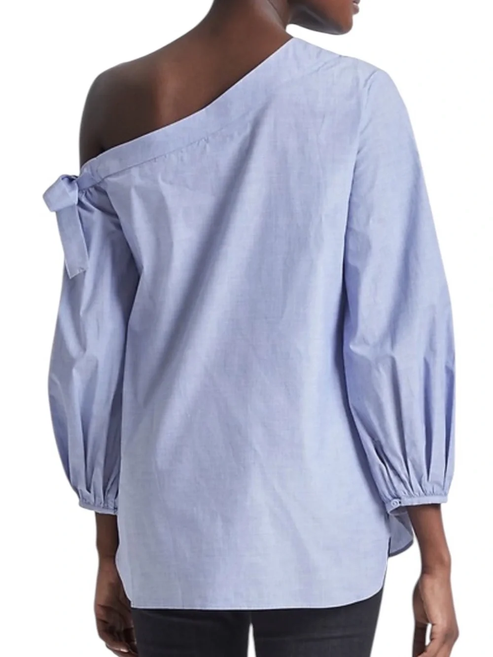 NWT Banana Republic One Shoulder Puff Sleeve Bow Top Blouse Med